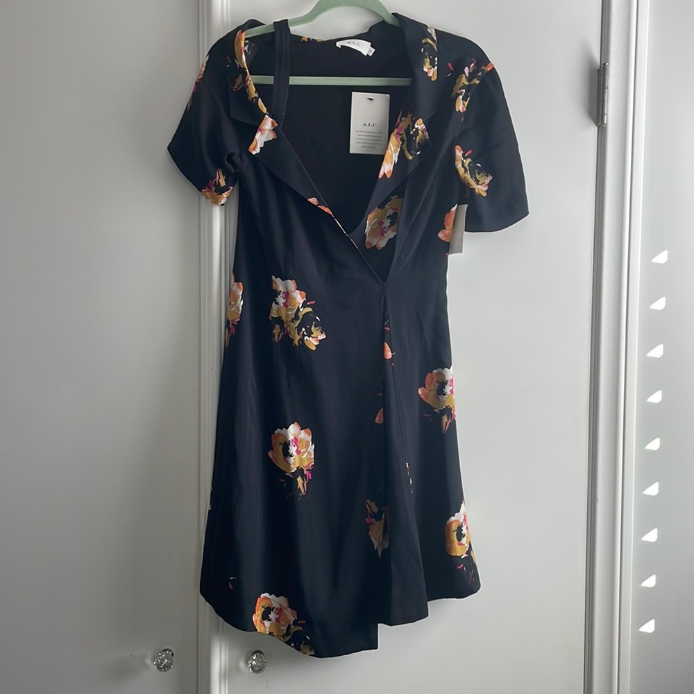 NWT ALC Black Floral Dress